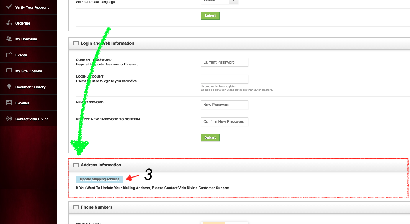 How to change Shipping address on File – Vida Divina